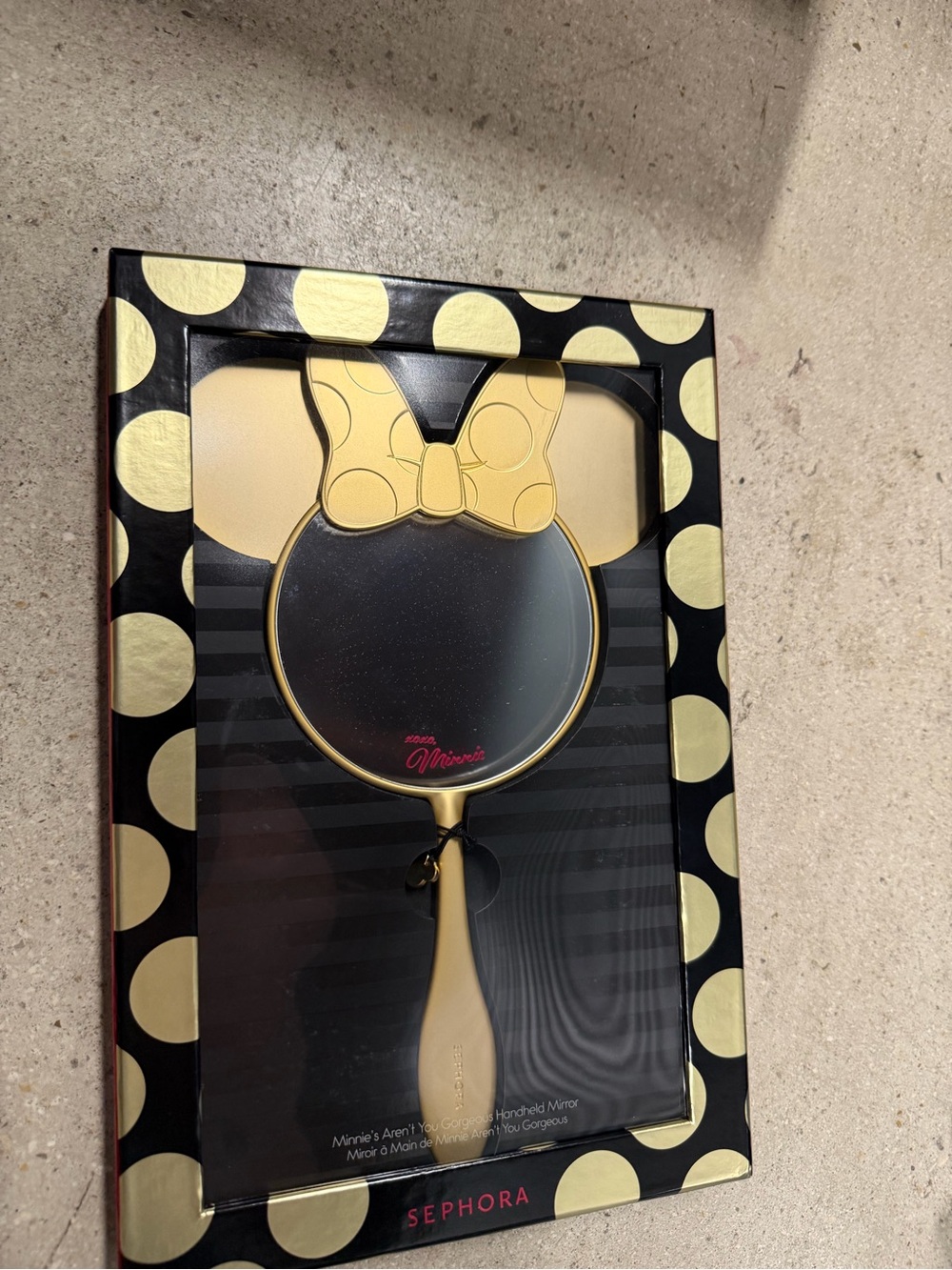 Sephora Minnie Mouse Gold Handheld Mirror new